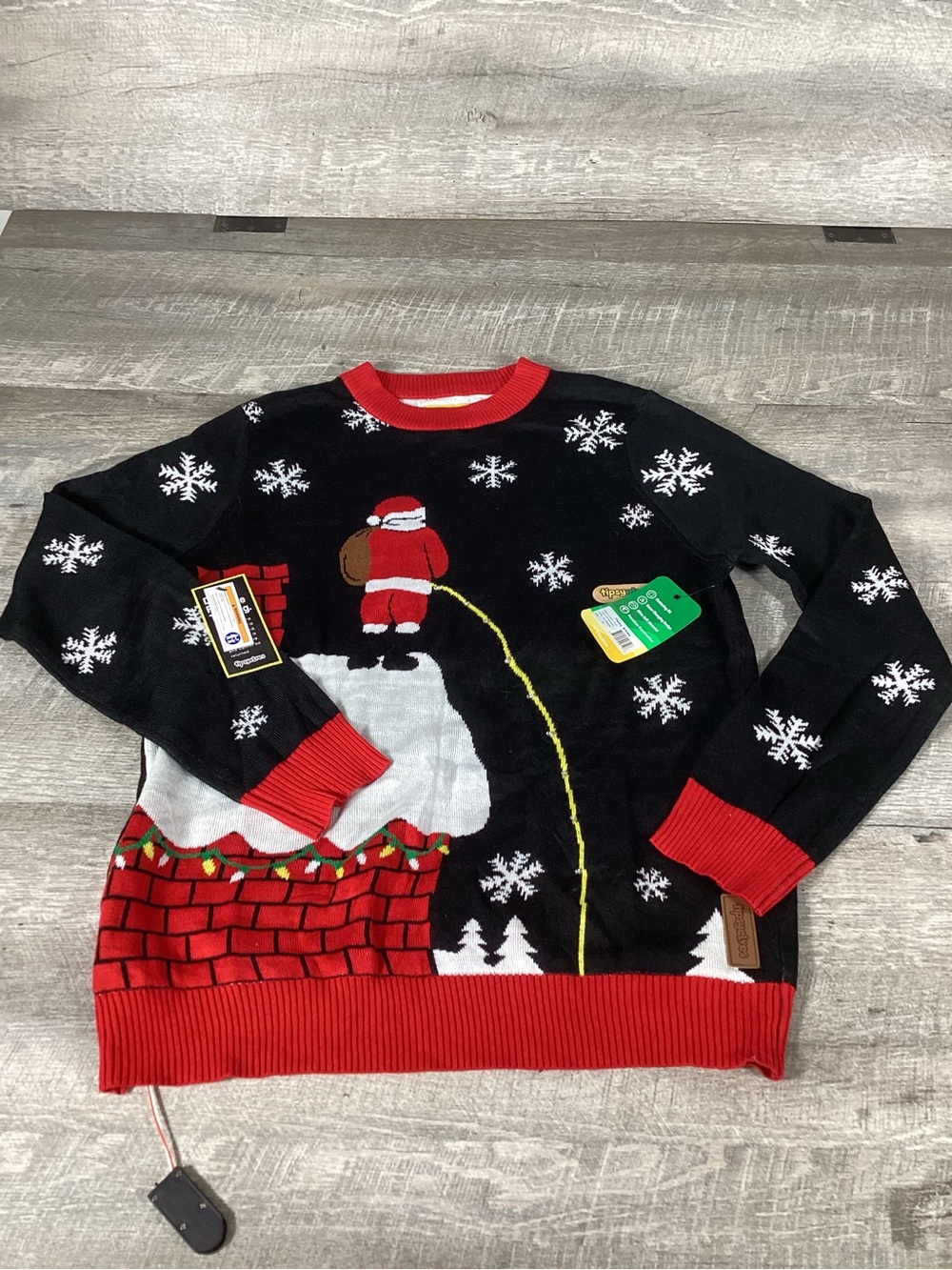 Tipsy Elves Men’s Leaky Roof Light Up Ugly Christmas Sweater Size M NWT